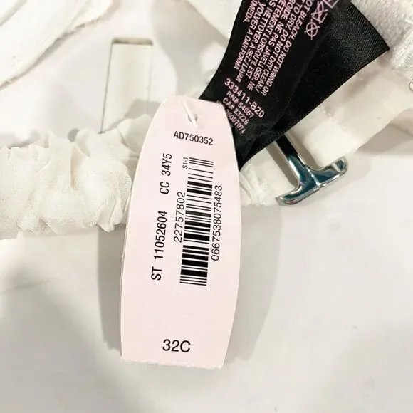 NEW Victoria’s Secret Ruffle Lace very Sexy Balconet Bra Ivory Crochet 32C - Picture 5 of 7